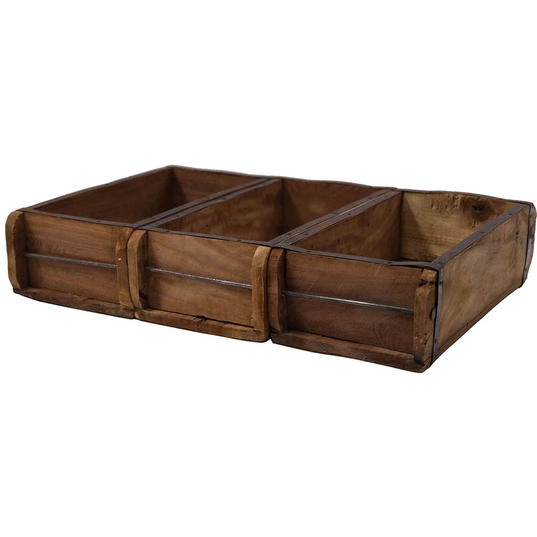 Set of 2 brick forms 3 sectioned storage units