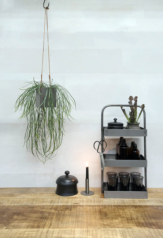 Square metal etagere