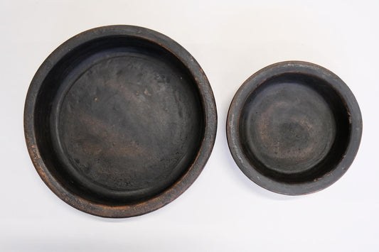 Set mit 2 Pflanztöpfen aus Ton