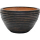 Clay pot with furrows