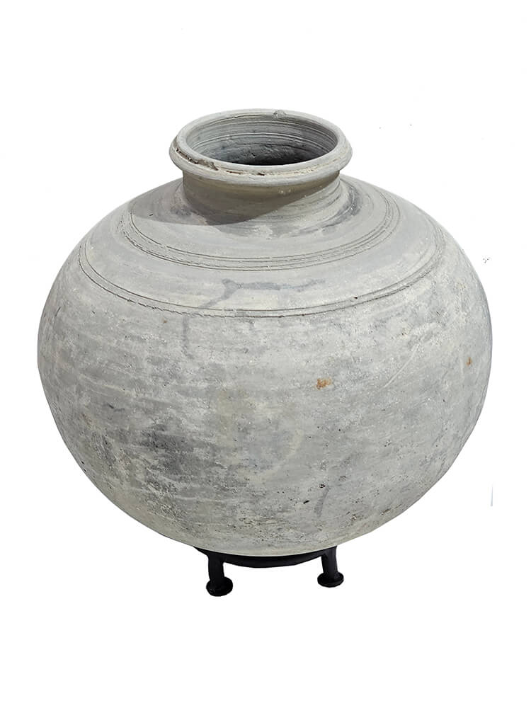 Round clay vase