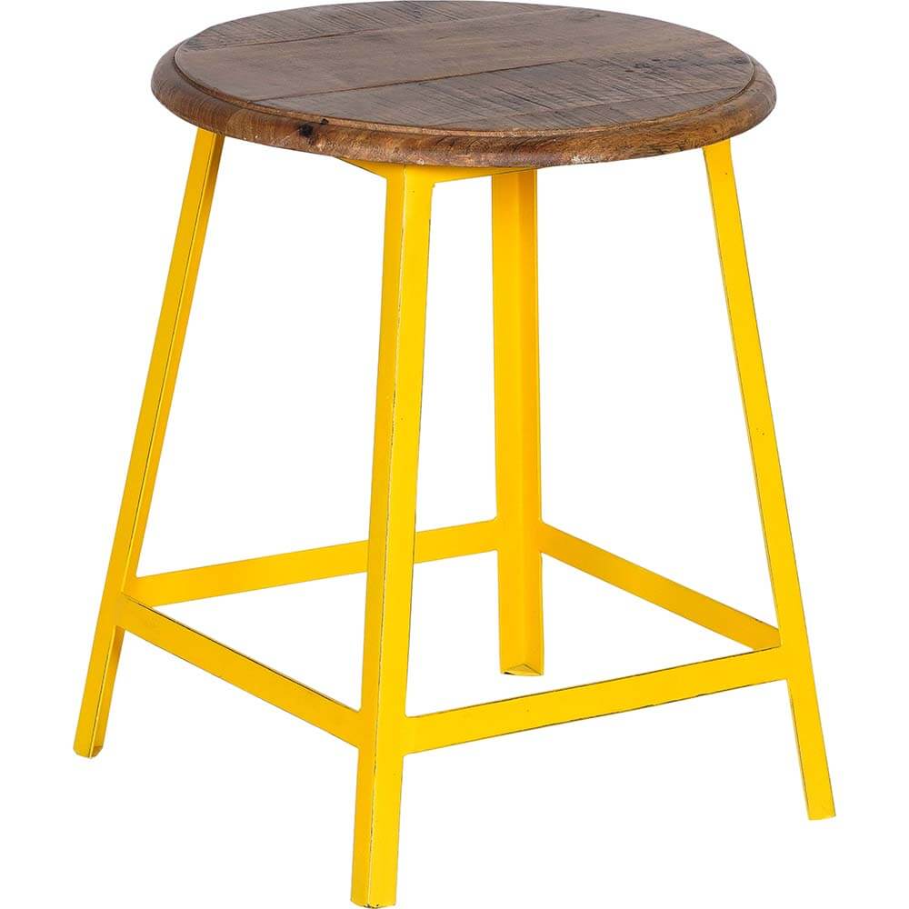 Set of 2 yellow stools