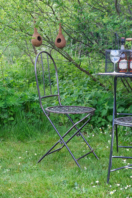 Set of 2 metal café chairs
