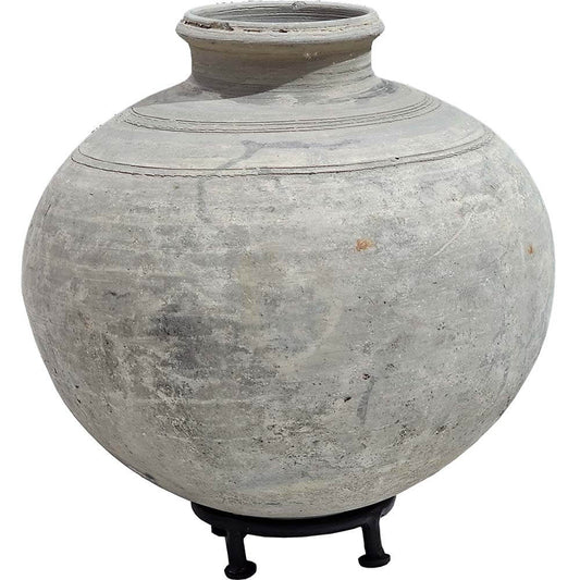 Round clay vase