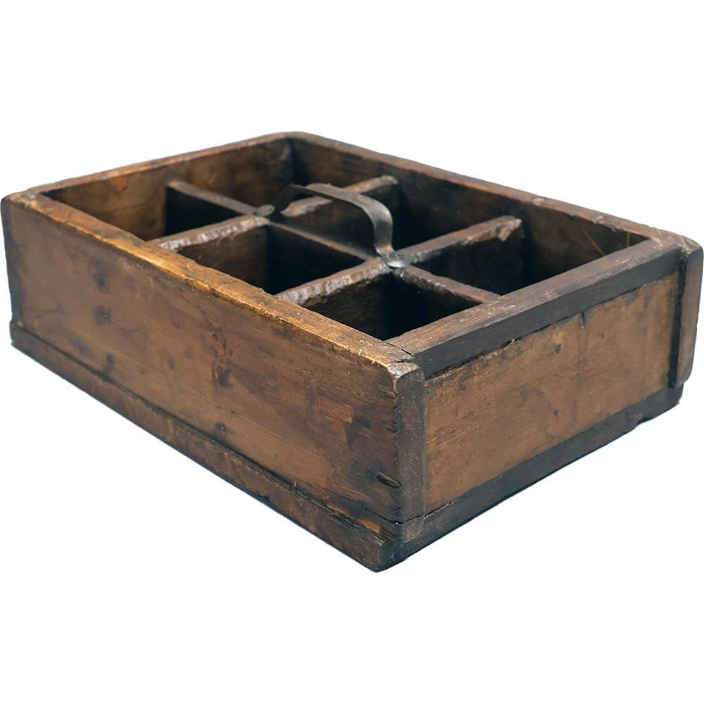 Set of 2 unique wooden boxes with handle