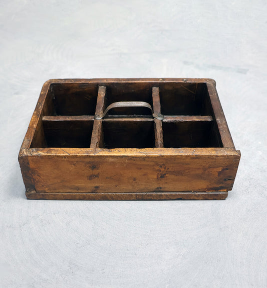 Set of 2 unique wooden boxes with handle