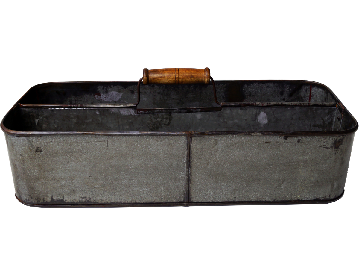 Set of 2 metal boxes with handle