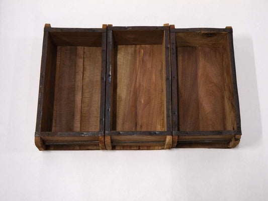 Set of 2 brick forms 3 sectioned storage units